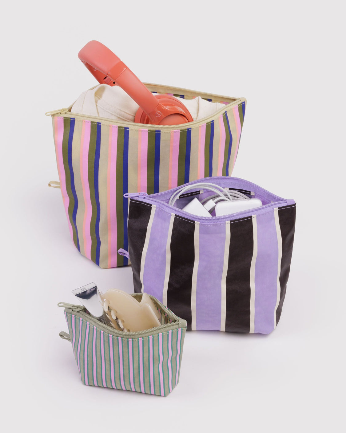 Go Pouch Set - Candy Shop Stripes - Classic Zip Trio