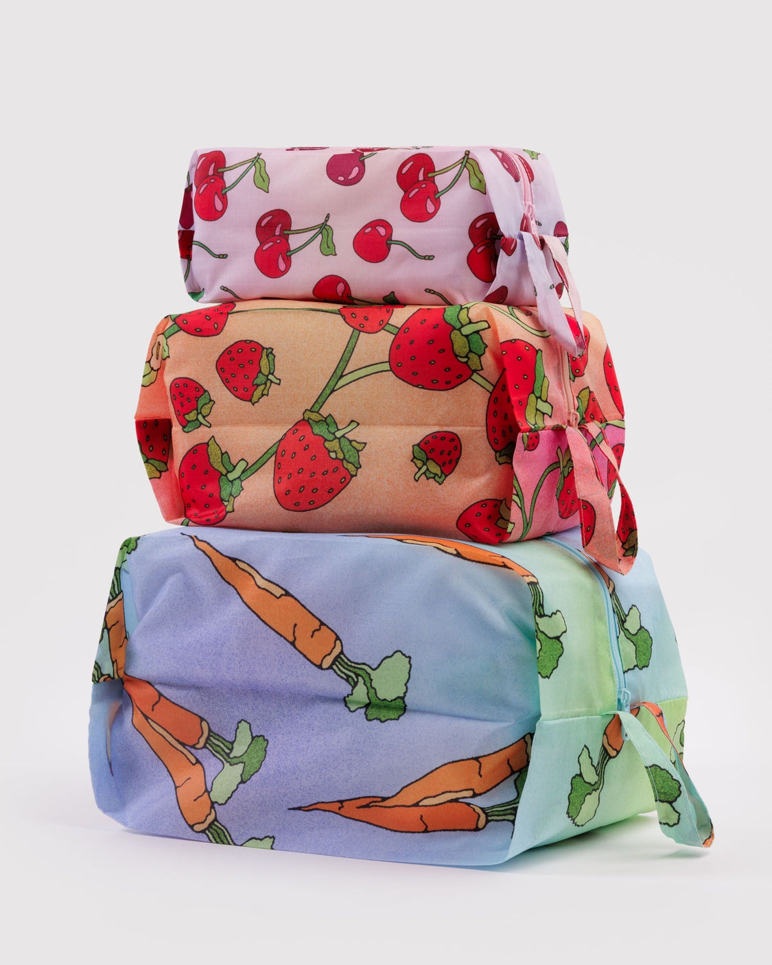 3D Zip Set - Carrots & Berries - Bright Travel Trio