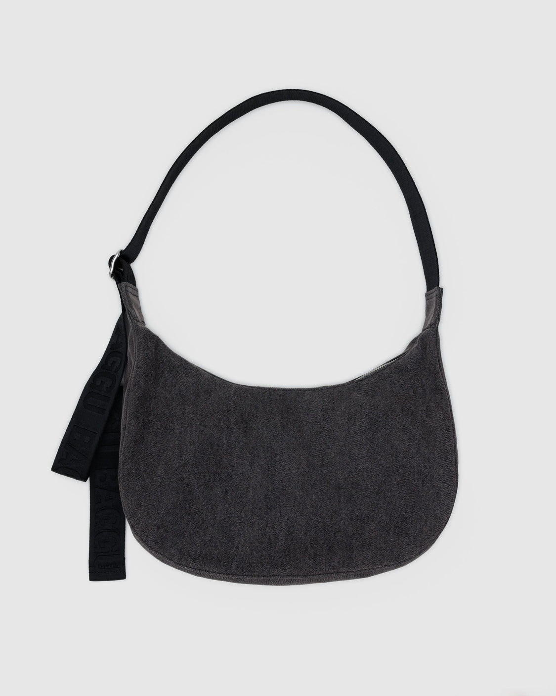 Medium Denim Crescent Bag - Washed Black Denim - Clean Everyday Haul