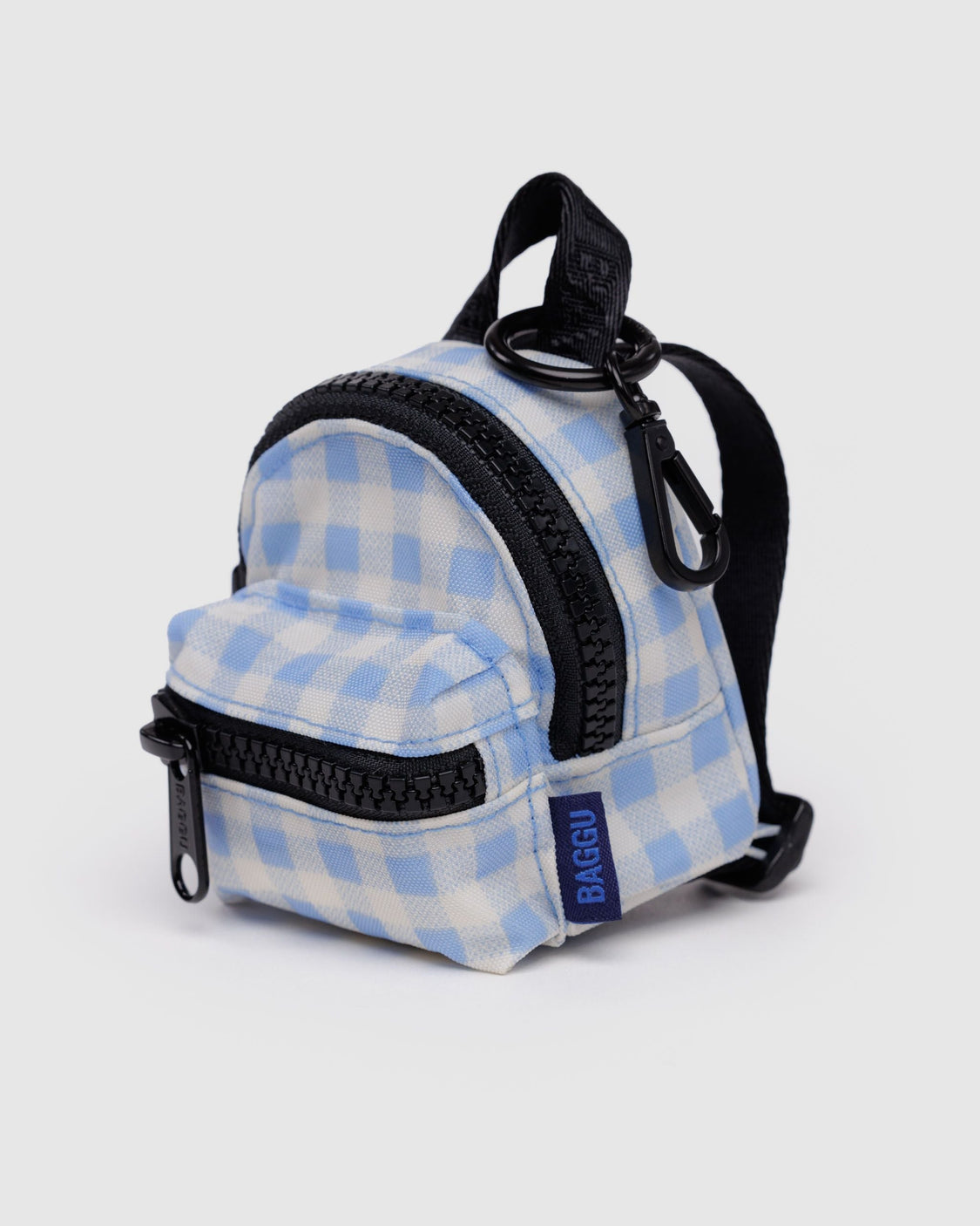 Backpack Charm - Light Blue Gingham - Bag Carry Charm