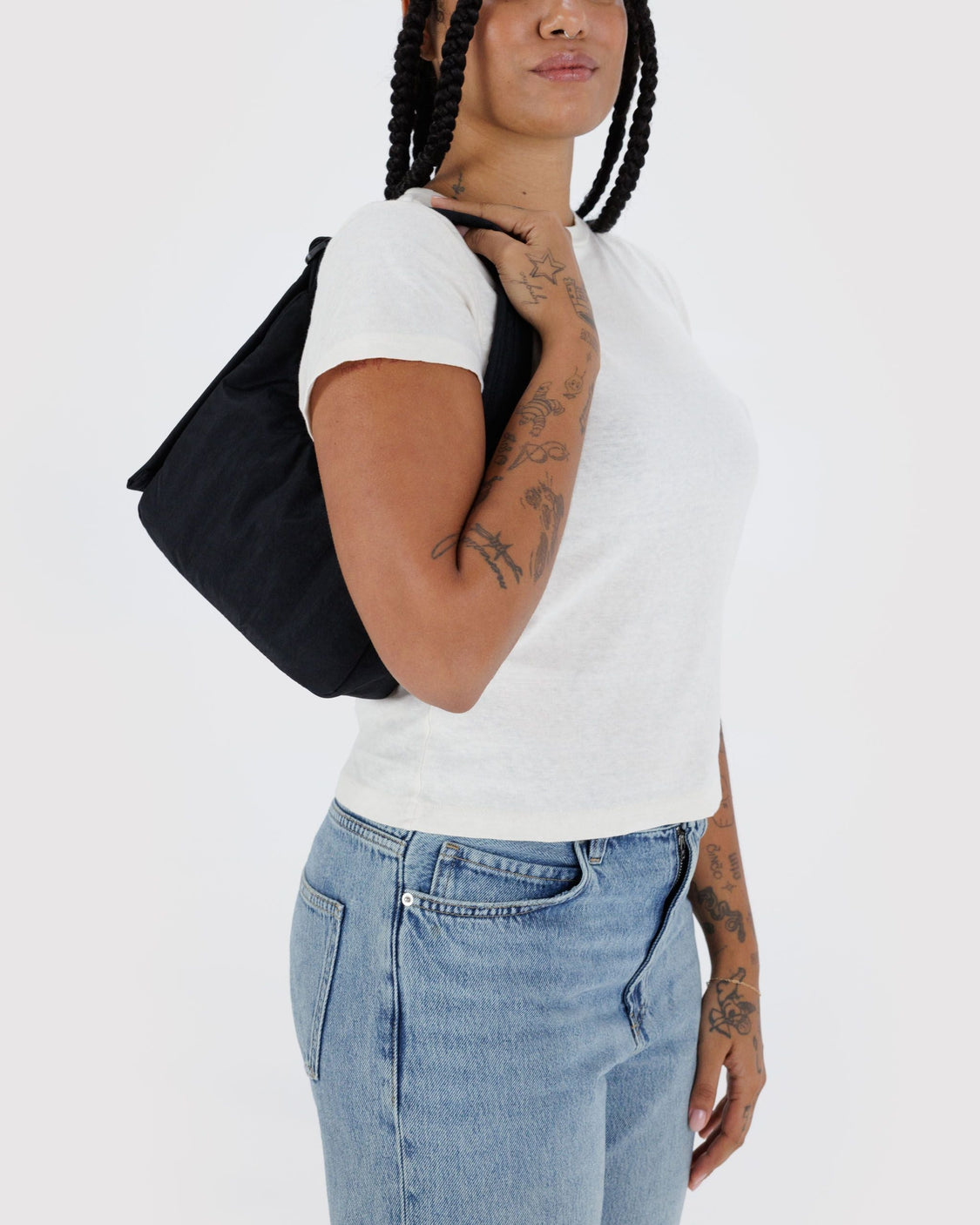 Mini Nylon Shoulder Bag - Black Key Leash - Simple Everyday Pack